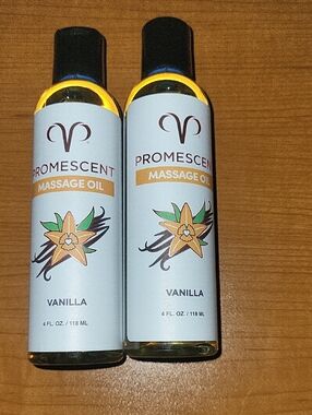 New Sealed Promescent Vanilla Massage Oil - Two 4 oz Bottles
